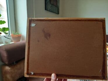 qazon ot: Rəsm əl işidir təbii ot və ağac materialı yağlı boya ilə çəkilib ölçü — 6