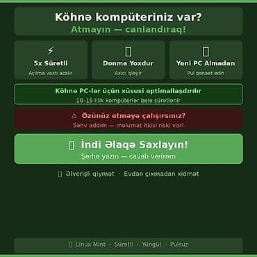 kondisoner temiri: Linux Mint quraşdırma xidməti — köhnə kompüterləri sürətləndirir — 3
