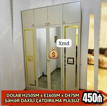 Masa və oturacaq dəstləri: Yeni, Açılan, Düz dolab, Qarderob, paltar dolabı