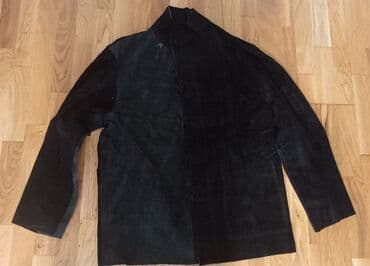 dəri zamşa kişi gödəkçəsi: Qara süet gödəkçə - Material: qalın süet (zamşa), yumşaq toxuma, mat — 1