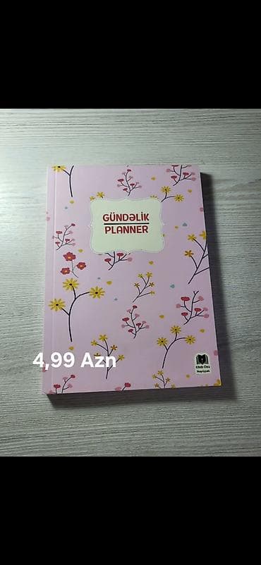 dəftər: Gündəlik Planner – çəhrayı üzlüklü, çiçək naxışlı planlaşdırma — 1