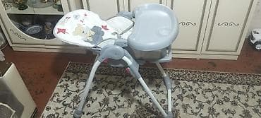 icinde oyunlarla: Uşaq yemək stulu – Baby Home - Rəng: boz-ağ - Önündə geniş çıxarılan — 1