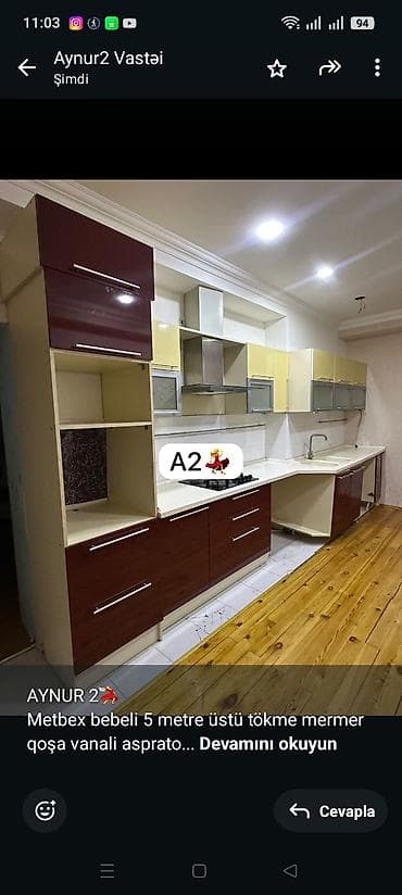 AYNUR 2💃 Metbex bebeli 5 metre üstü tökme mermer qoşa vanali asprator