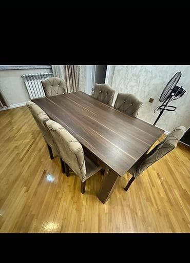 Yemək otağı dəsti – masa və 6 ədəd stul - Masa: düzbucaqlı forma lalafo.az -da Yemək otağı dəsti – masa və 6 ədəd stul - Masa: düzbucaqlı forma
