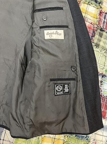 pencəy: İkiqat düyməli kişi pencəyi - Rəng: tünd kömür-boz - Naxış: incə — 7