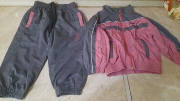 Uşaq geyim dəsti - İdman komplekti: boz-çəhrayı rəngli jaket və eyni