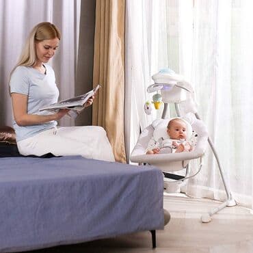 qidalandırmaq üçün uşaq stul yelləncək: 4 sürətli rahat elektrik nənni Körpələr üçün özü yellənən elektrik — 5