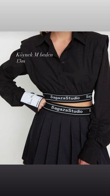 qış qadın koftaları: Qadın geyimləri – M ölçü - Yaşıl bağlamalı köynək: Açıq yaşıl rəng — 2