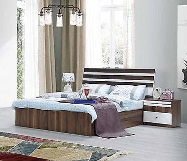 Двуспальная кровать, 2 тумбы