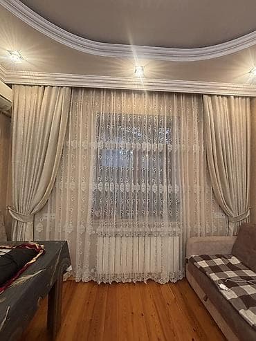 saçaq pərdə: Klassik üslubda pərdə dəsti - Komplekt: qalın dekorativ pərdə + tül - — 3