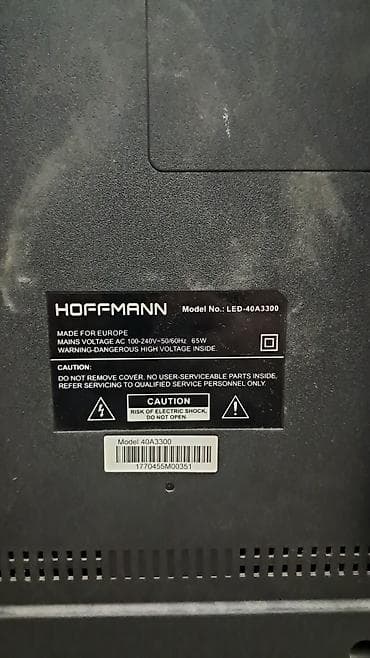 hoffman televizorlar: Hoffmann LED TV – Model: LED-40A3300 (40A3300) Təcili ❗️ - Ekran — 2