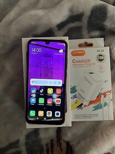 ucuz notebook tavsiye: Redmi Note 7, 32 GB, rəng - Qırmızı, Barmaq izi, Face ID — 2