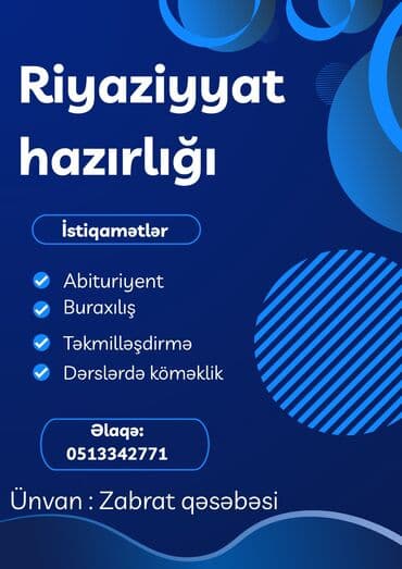 mektebe hazirliq: Repetitor, Riyaziyyat, İmtahanlara hazırlıq — 1