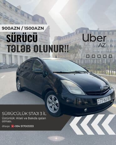Şirkət sürücüləri: Taksi sürücüsü tələb olunur, Nəqliyyat vasitəsi verilir, Həftəlik ödəniş, 3-5 illik təcrübə — 1