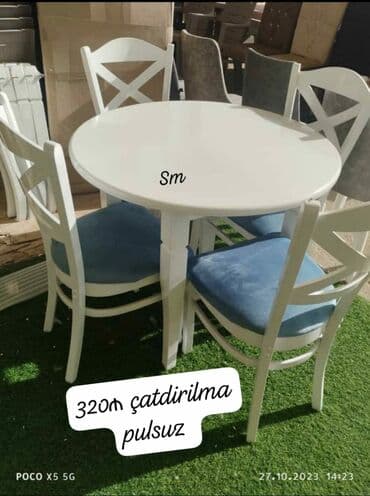 mətbəx stol: Mətbəx üçün, Yeni, Açılan, Dördbucaq masa, 4 stul — 13