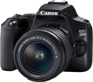 msi az: Canon EOS 250D DSLR fotoaparat + Canon EF‑S 18–55mm f/3.5–5.6 III — 1