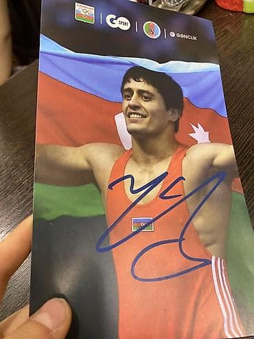 lenin: Məhsul: Azərbaycan güləşçilərinin imzalı kolleksiya kartları seti — 4