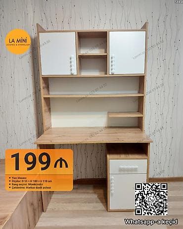 LA Mini yazı masası - Qiymət: 199 ₼ - Ölçülər: D 55 × H 180 × U 110