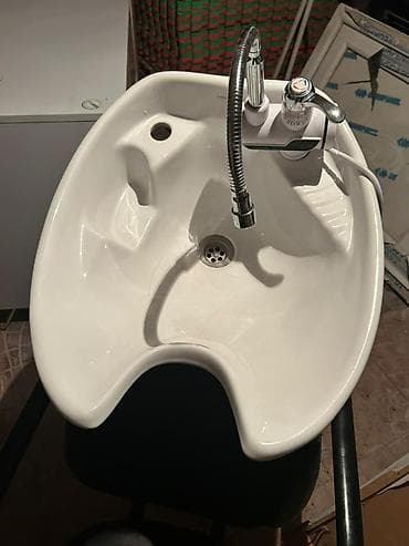 Salon üçün saç yuma komplekti - Seramik baş yuma lavabosu – boyun