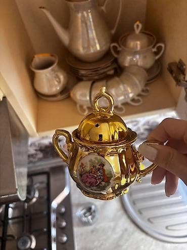 dəm caydan: Çay dəsti, rəng - Qızılı, 6 nəfərlik — 2