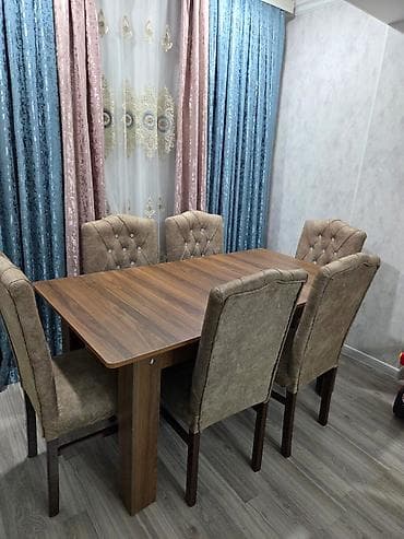 Qonaq otağı üçün, Açılmayan, Dördbucaq masa, 6 stul