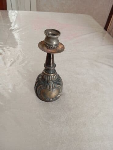 samdamlar: Metal şamdan – dekorativ miniatür model - Material: metal ərinti - — 1