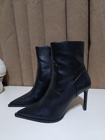 qadın çəkmə: Qısaboğaz, Zara, Ölçü: 35, rəng - Qara, İşlənmiş — 3