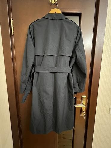 payız paltarları: Klassik tünd boz rəngli trençkot - Model: ikiqat düyməli görünüşlü — 6