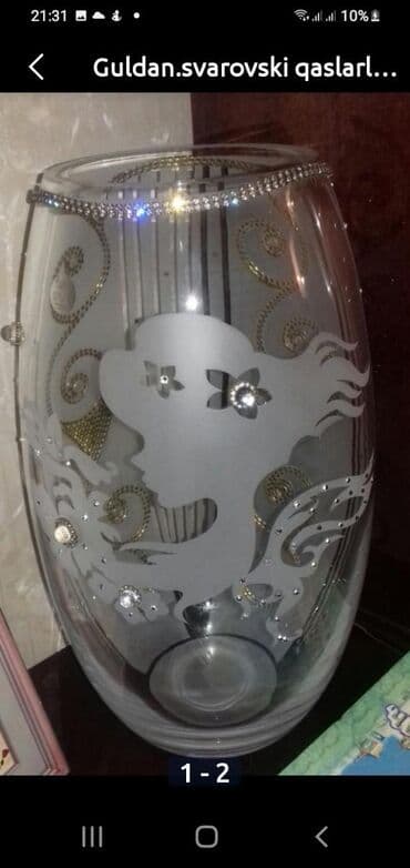 Guldan satilir tecili svarovki qaslarla bezedilib qaralmir