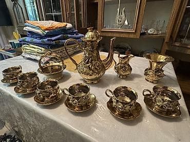Çay dəsti, rəng - Qızılı, Keramika, 6 nəfərlik — 1