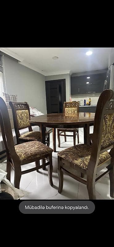 taxtalar: Qonaq otağı üçün, Açılmayan, Yumru masa, 6 stul — 1