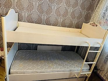 şirvan mebel: Oğlan və qız üçün, İşlənmiş, Çarpayı, Matras ilə, Siyirməsiz, MDF — 4