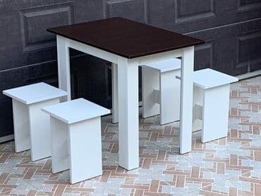 stol desdi: Mətbəx üçün, Yeni, Açılmayan, Dördbucaq masa, 4 stul — 23