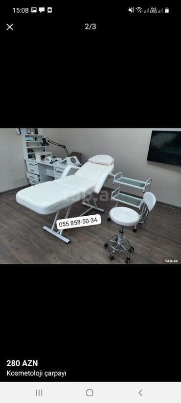 Yeni, Kosmetoloji kuşetka, Qatlanmayan, rəng - Ağ