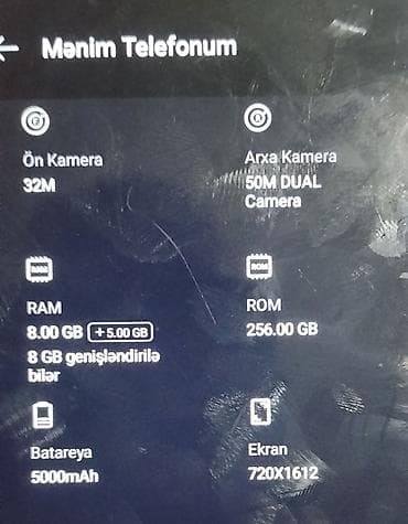 telefon sensor: Tecno Spark 30, 256 GB, rəng - Göy, Barmaq izi — 3