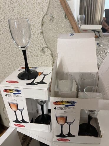 qaşıq dəsti: Бокалы, цвет - Черный, Набор из 8 шт. — 1