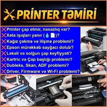 8 mart gullar: 🖨️Laserjet və İnkjet printerlərin təmiri ⚙️Nasazlıqların bərpa — 2