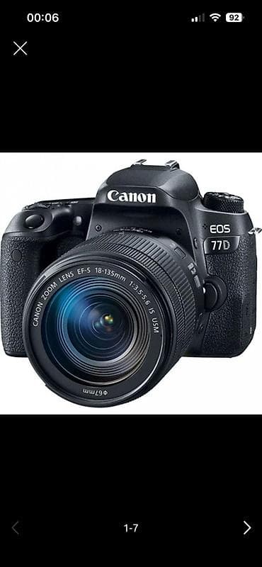 3 birinde printer: Canon EOS 77D DSLR + 18-135mm IS USM lens Fotoaparat tam işlək — 1