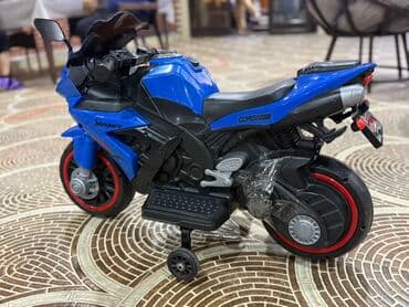 детские мотоциклы на аккумуляторе: Uşaq üçün elektrikli motosiklet – idman stilli, mavi rəng — 4