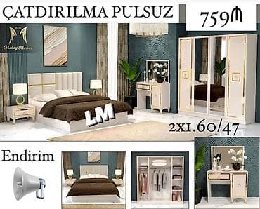 yer ucun metlax: İkinəfərlik çarpayı, 2 tumba, Yeni — 1