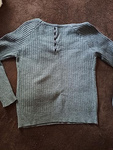 Sviterlər: Qadın sviteri - Rəng: boz - Model: dar siluetli, uzunsov rib — 2