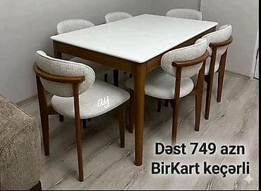 nerj stol: *Masa desti* *stol stul* Masa 90×160 +6 ədəd oturacaq 🎨 Rəng seçimi — 1
