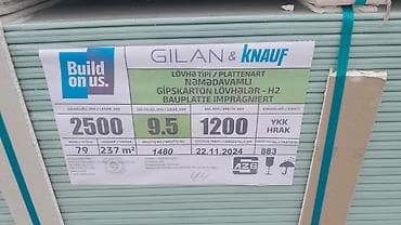 arakesme divar: Məhsul: Gilan & Knauf nəmədavamlı gipskarton lövhə – H2 (Bauplatte — 1