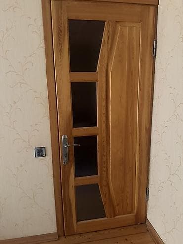 Taxta otaq qapısı – şüşəli model - Material: təbii ağac (şpon deyil) — 1