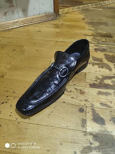 izabel ayaqqabi: Kişi üçün klassik loafer ayaqqabı - Rəng: qara, parlaq - Üst — 2