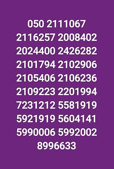 Nömrə: ( 050 ) ( 2116257 ), Yeni