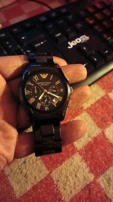 механические часы в баку: İşlənmiş, Qol saatı, Emporio Armani, rəng - Qara — 3