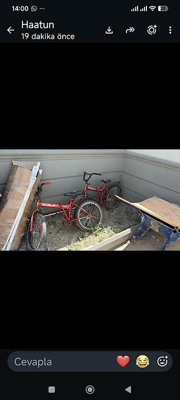 20 lik velosiped 2 denedir teker disk top hamsi ela veziyetdedir biri