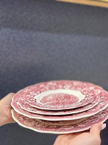 Qab-qacaq və mətbəx ləvazimatları: Nahar dəsti, rəng - Qırmızı, Farfor, 6 nəfərlik — 4