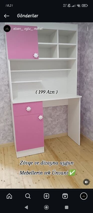 esensiya nədir: Oğlan və qız üçün, Təknəfərlik çarpayı, Yazı masası — 8